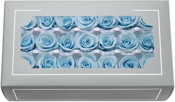 A Grade 2-3cm Preserved Rose Head Top Grade Natural Eternal Real Roses,Immortal Rose Last 3 to 5 Years For Mothers Valentines Day Birthday Gifts,Wedding Home Party Decor, DIY Essential (Baby Blue)