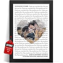 VICILO Customized Song Lyrics Poster Photo Couples Gifts for Boyfriend from Girlfriend - Perfect Song Chords Couple One Year Anniversary - Personalized Music Canvas Framed Couple Gifts for Him