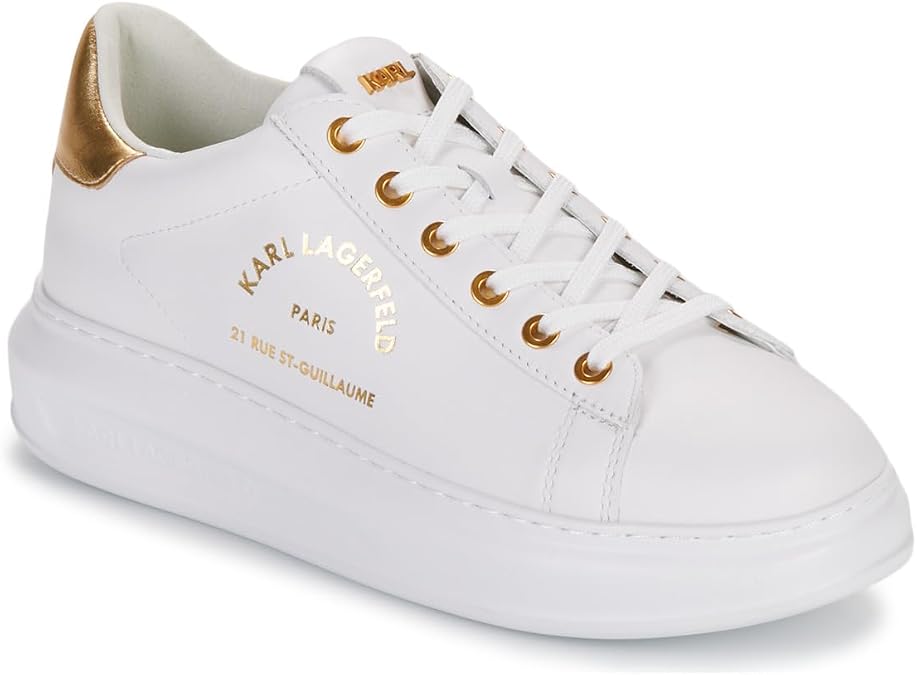 KARL LAGERFELD Kapri Maison Karl Lace Leather Women White Gold