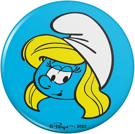 GRAPHICS & MORE Smurfette Face Pinback Button Pin