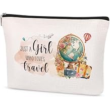 Travel Gifts for Women Unique Makeup Bag Best Gifts for People Who Travel, Gifts for International Travelers, Travel Cosmetic Bag for Best Friends