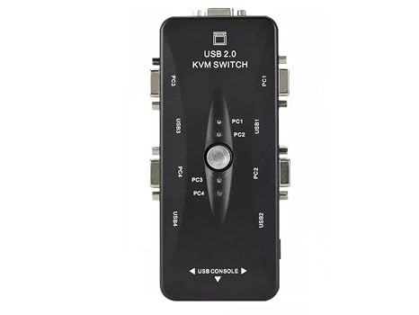 4 port usb kvm switch, 4 cases 1 monitor switch, Manage 4 Computers from One Hand,