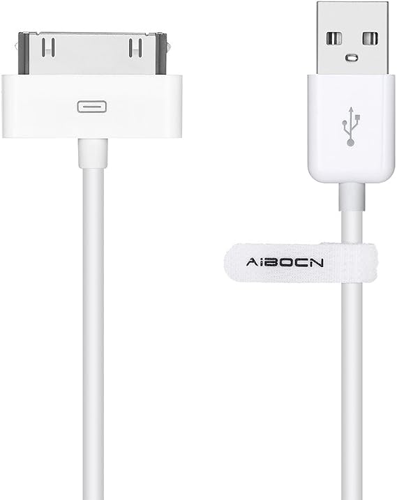 Aibocn MFi Certified 30 Pin Sync and Charge Dock Cable for iPhone 4 4S / iPad 1 2 3 / iPod Nano / iPod Touch - White