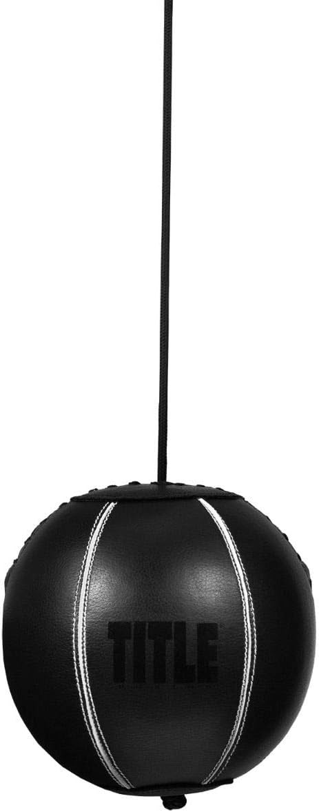 Title Boxing Cannon Ball, Black - Slip Ball Boxing Reflex Bag, 8" x 7.5", Leather, Boxing & MMA Training, Adult
