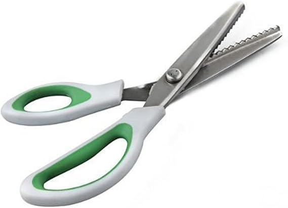 BlueSnail Stainless Steel Pinking Shears Comfort Grip Handled Professional Fabric Crafts Dressmaking Zig Zag Cut Scissors Sewing Scissors(9.5", Serrated, Green)