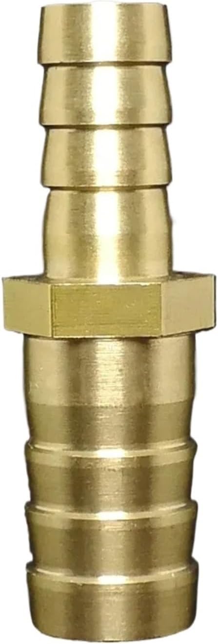 Brass Hose Barb Reducer Adapter, Straight Hosetail Pipe Fitting(16mm-12mm)