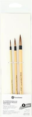 Yasutomo All Purpose Brush Set, Set of 3 Pieces, Arts and Crafts Supplies