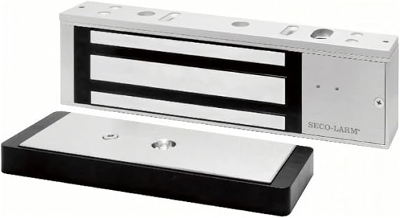 Seco-Larm E-941SA-1K2DPSQ Electromagnetic Lock; Built-in Dual-Color Status LED, Door Position Sensor and Bond Sensor; 1200 lb Holding Force; 12/24VDC Selectable; Anodized Aluminum Housing