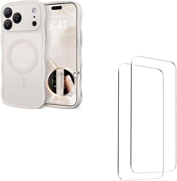 CAPRARO for iPhone 17 Pro Max Case Stone with 2X Screen Protectors Bundle
