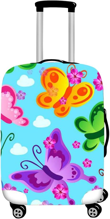 Surwin 3D Print Trolley Case Protective Cover Elastic Anti-Scratch Dustproof Luggage Sleeve Cover Premium Travel Suitcase Protector Elasticized Washable (Cartoons,S (18-20 inches))