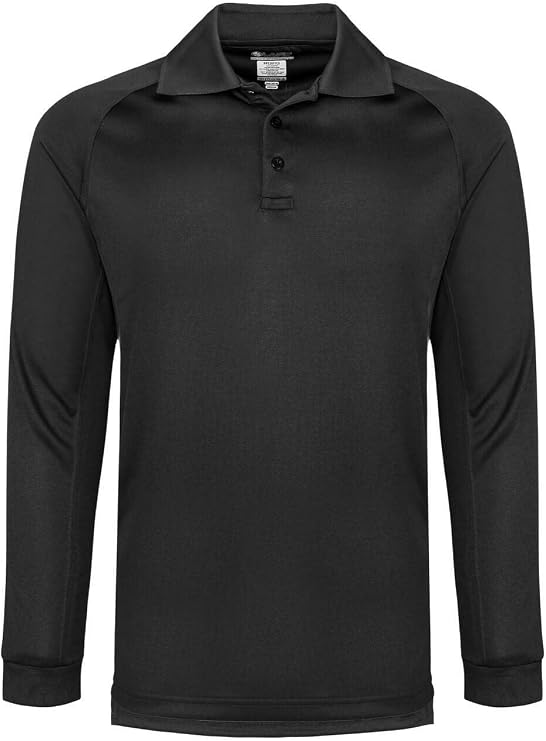 LA Police Gear Operator Performance Tactical Men's Long Sleeve Polo, Lightweight, Anti-Wrinkle, Comfortable Men's Polo Shirt