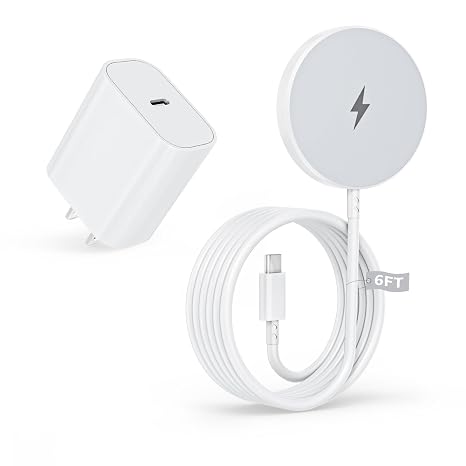 Magnetic Wireless Charger 6FT Fast Apple Mag-Safe Charger Magnet Charging | iPhone Mag Safe Charging Pad for iPhone 17Pro Max/16 Pro Max/16Pro/16/iPhone 15Pro Max/15 Plus/14/13/12/AirPods 3/2/Pro/Pro 2