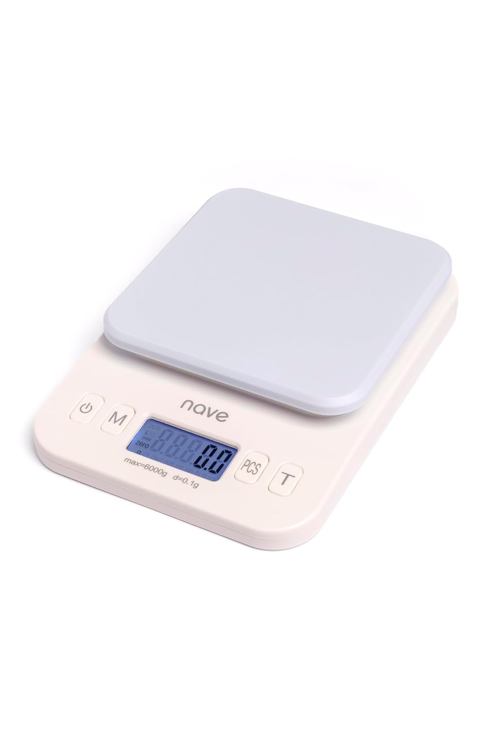 Nave Digital Kitchen Scale, High Precision Food Scale with 6kg/0.1g LCD Display, Multi Unit (g/oz/ml/lb), Battery Operated - For Baking, Baking and Weight Control Color Scale for Hair Salon