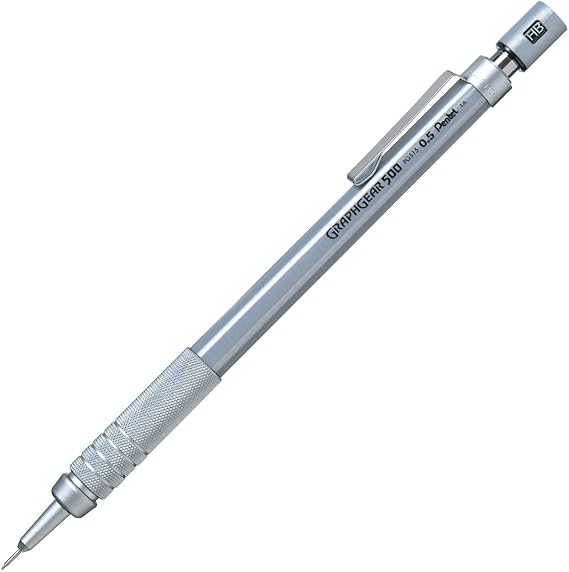 Pentel Graphgear 500 Teknik Çizim ve Yazı İçin Mekanik Kurşun Kalem, 0.5 mm, Orijinal Kutusunda