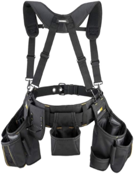 TOUGHBUIL TB303-6 Lightweight Multi tool holders Suspender + Multi Tools Holster + a Wide Width Belt + 2pcs Nail pocket waist up to 48 inches