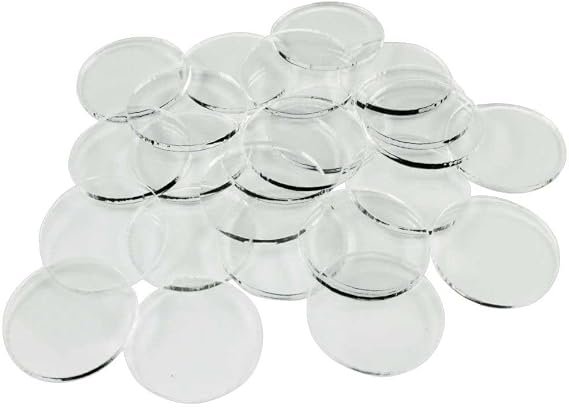LITKO 25mm Round Bases | Compatible with Bolt Action | 1.5mm Clear | Set of 25 | Ultra-thin, low-profile terrain shows | Laser-cut acrylic | Also fits Infinity & Saga | For infantry