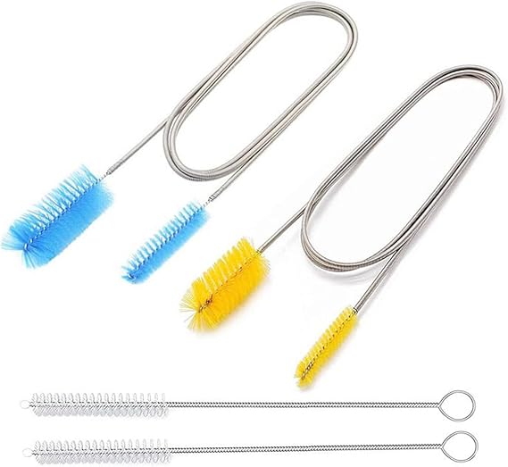 Spring Brush U-Shaped Pipeline Cleaning Brush, Straw Brush, Double Head Brush, Refrigerator Dredger