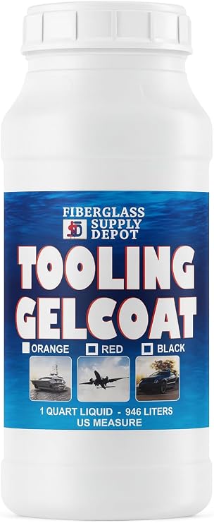 Fiberglass Supply Depot Orange Tooling Gelcoat Quart with 15cc Hardener (MEKP)