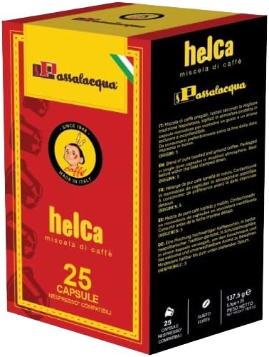 COFFEE PASSALACQUA HELCA - GUSTO FORTE - Box 25 NESPRESSO COMPATIBLE CAPSULES 5.5g