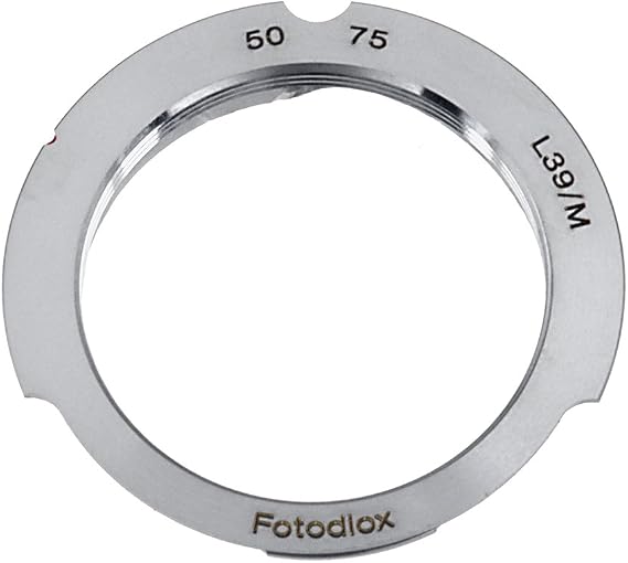 Fotodiox Lens Mount Adapter, M39 (39mm x1, Thread Leica Screw Mount) Lens to Leica M Adapter with 50mm/75mm Frame Line, fits Leica M-Monochrome, M8.2, M9, M9-P, M10 and Ricoh GXR Mount A12