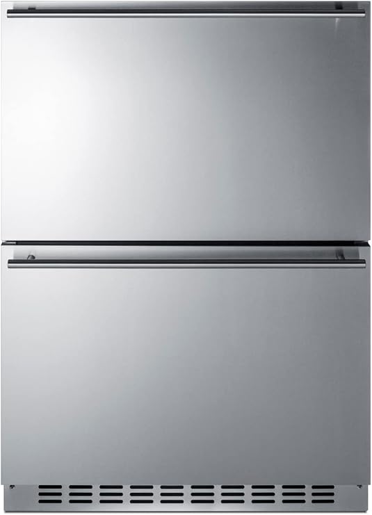 Summit 24 Two Drawer Refrigerator-Freezer, 3.32 cu.ft.Capacity, ADA Compliant, Stainless Steel, Panel Ready Capable*- ADRF244CSS (*Panels not include)