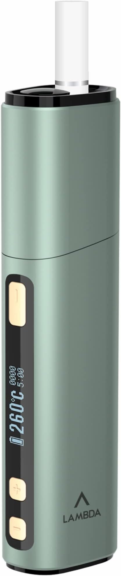 LAMBDA Dual Heat Not Burn Device Use Replaceable Heating Sheet Part 3200 mAh OLED Display Adjustable Temperature and Time Heating (Green)