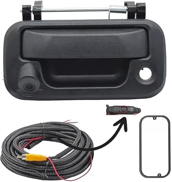 Tailgate Handle W/Reverse Backup Camera Replacement for 2004-2014 Ford F150, 2008-2016 F-250/F-350/F450/F550 Pickup Rear View Parking Camera RCA Connector w/ 26FT Extension Harness