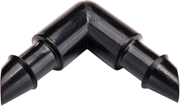 Raindrip 314050B, Barbed Elbow, 1/4-Inch, 50-Pack, Drip Irrigation Fitting for Supply Tubing & Dripline, Black