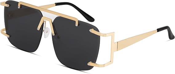 boten Aviator Sunglasses for Women Oversized 70s Glasses | Square Double Bridge Pilot Shades