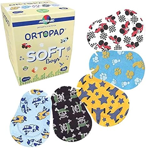 Ortopad Bamboo Boys Soft Eye Patches, 50/bx, Med Size 2-4 yr