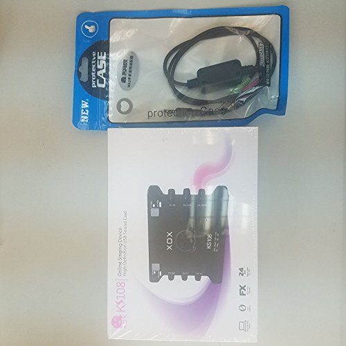 XOX KS108 Sound Card with XOX MA2 Live Stream Streaming Cable Adaptor for Song Recording Singing