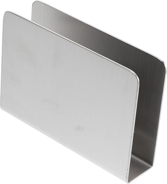 Modern Style Napkin Holder Decorative Tissue Storage Stand Compact Upright Napkin Rack for Tabletop Use Stainless Steel 5.11X3.62X1.25In