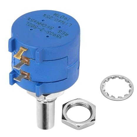 5K Multiturn Precision Potentiometer, 3590S 2 502L Adjustable Resistor Voltage Current Control for Electronics Labs Carbon Film 2W Linear 1 Pack