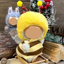 17cm Cute Monster Doll Clothes Set - Fantasy Elf Outfits for 6.7" Vinyl Dolls, Rainbow & Sitting Party Style, Kawaii Overalls + Top (Bee)