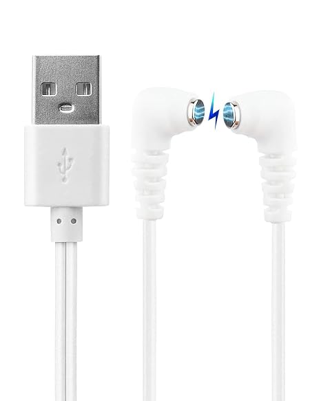 Fast Magnetic Charger Cord for Rose and Most Magnetic Massagers DC Charging Cable with 2-Magnet Connector