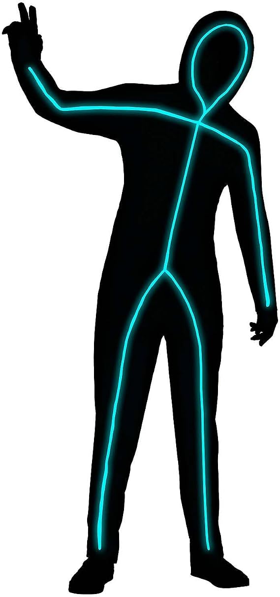 Spirit ハロウィン 大人用 ライトアップ E.L. ワイヤースティック フィギュア コスチューム | 面白いコスチューム | ライトアップ衣装 | スティックフィギュア コスプレ - XL