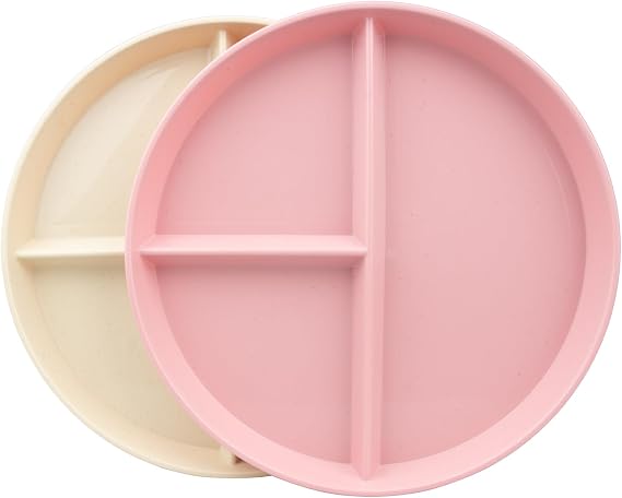 2Pack Portion Control Plate, 9 Inch Divided Plates for Dinner