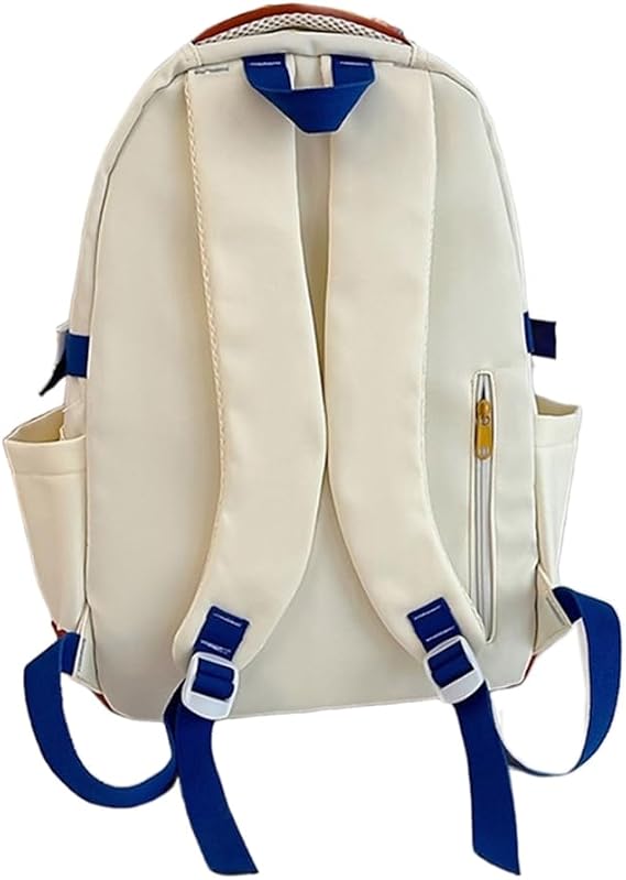 Youthful Korean Fashion Backpack with Multi Pockets Contrast Color School Bag