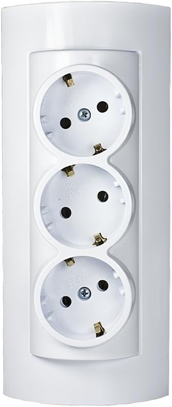 Combination Socket/Socket on Plinth New Surface-Mounted 3 Steckplätze Several Layers Htecker Multiple Sockets MULTIPLUG