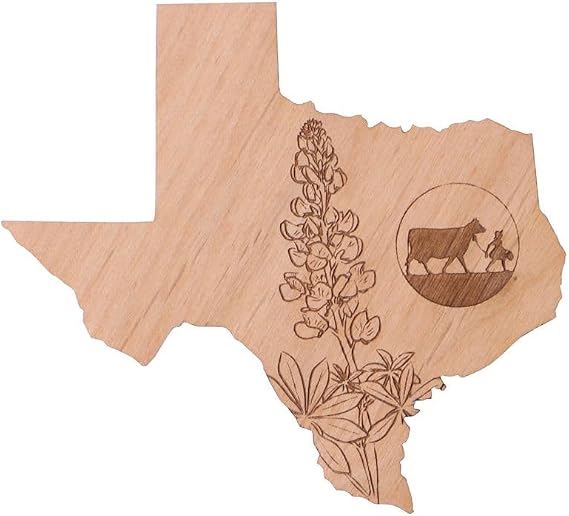 Blue Bell Wooden Texas State Magnet