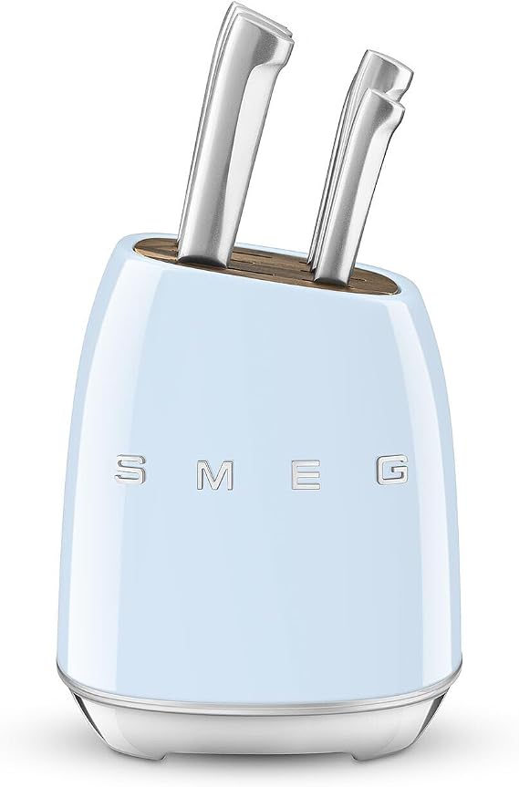 SMEG 50's Style KBSF02 Pastel Blue Stand Knife Set