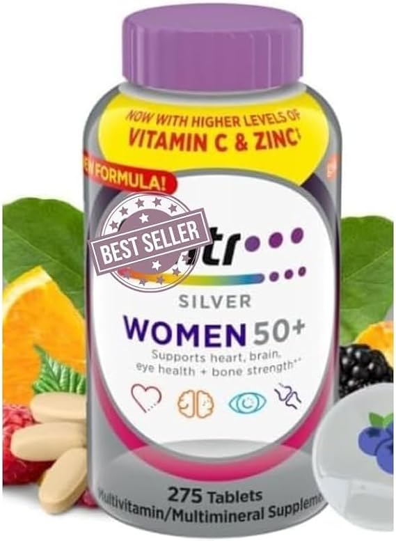 Centrum Silver Womens Multivitamin 50 Plus, 275 Tablets Multivitamin & Multimineral Supplement with Vitamin D, B Vitamins & Antioxidants, Supports Energy, Bone, Immune, Hair Skin & Nails Health