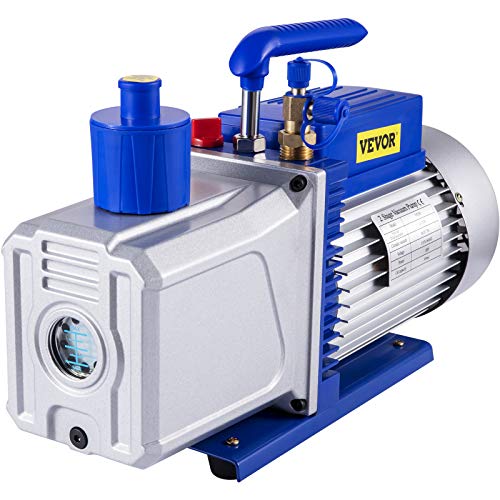 Bestauto Vacuum Pump 12CFM 1HP Vane Vacuum Pump Two Stage 3 x 10-1 Pa Ultimate HVAC Rotary Auto AC Refrigerant Vacuum Pump, for Automobile Reparation Vacuum Evacuation