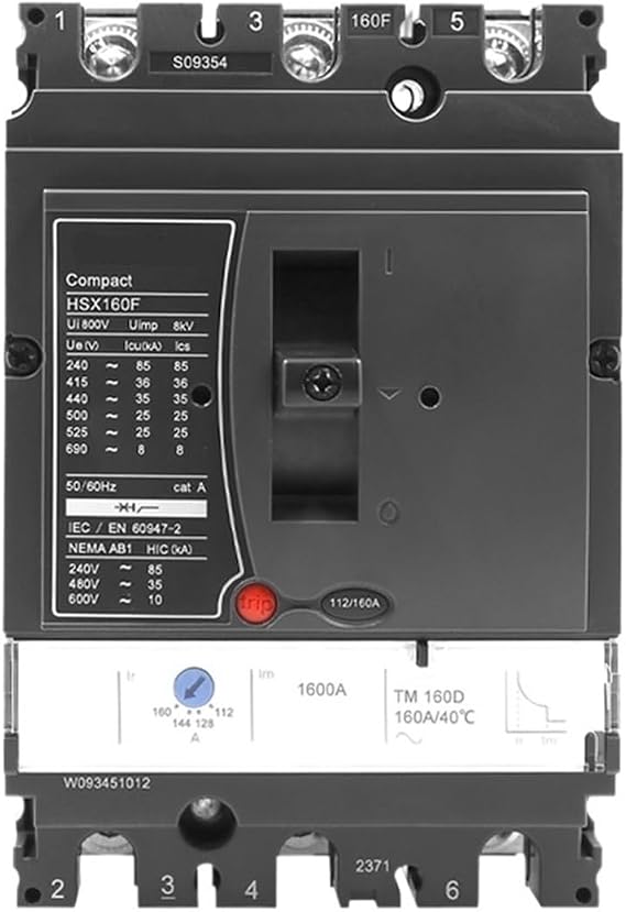 DEBLAN MCCB Breaking Capacity 36kA Adjustable Current 160A 3P Triple Poles HSX-160F(NSX Series) Moulded Case