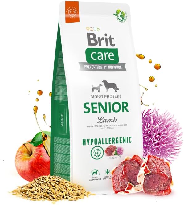 Brit Care Senior, For Older Dogs, Single Protein, Hypoallergenic, Lamb Dry Food, 3 kg