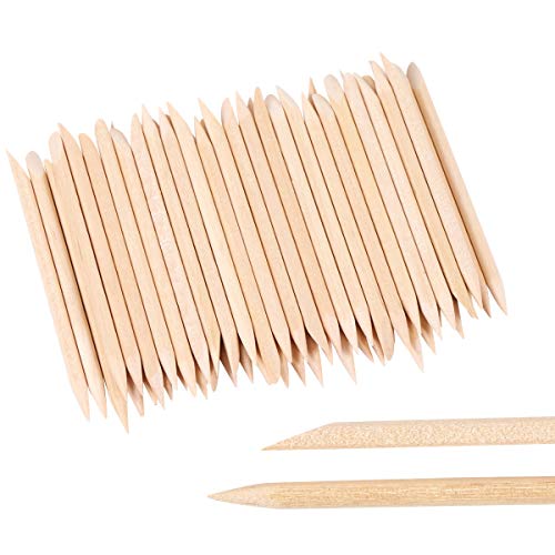 Harapu Premium Nail Art Orange Wood Stick Sticks Cuticle Pusher Remover Manicure Pedicure Tool, 3 Inch 100 PCS