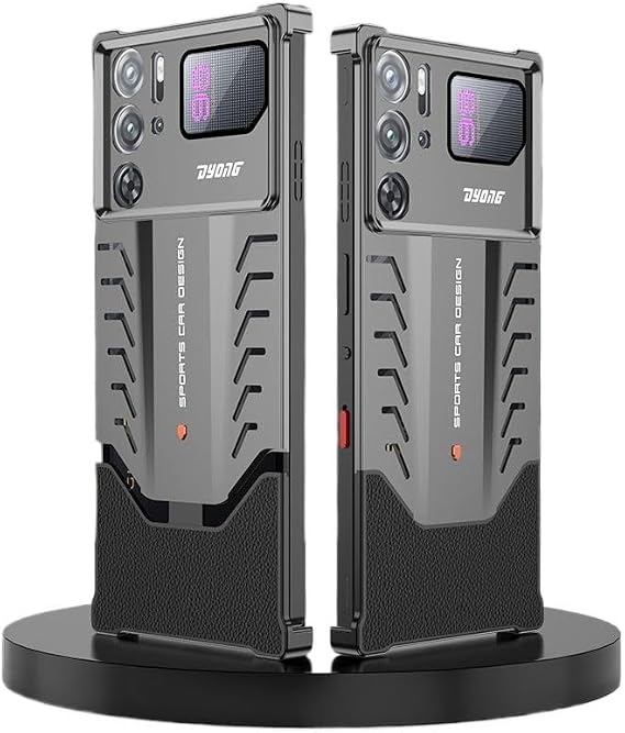 RedMagic 9 Pro / 10 Pro Compatible TPU Case, Shock Resistant, Metal Back, Heat Dissipation Design, Simple Gray,Red Magic 10Pro