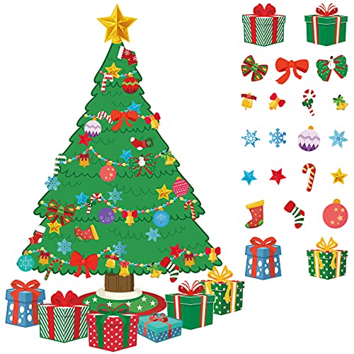71 Pieces Christmas Classroom Bulletin Board Decor Christmas Tree Poster Banner Candy Canes Star Bell Snowflake Presents Stocking Ball Bows Cutouts