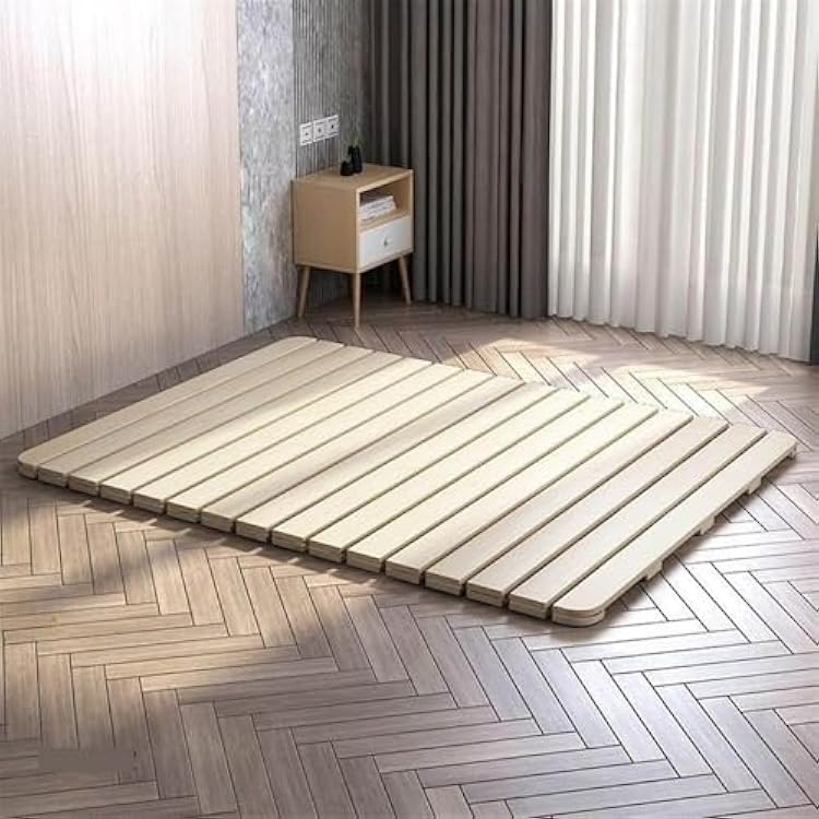 Japanese Floor Futon Mattress 74.8in Fold Rollable Hard Bed Board 19 27 30 35 39in Solid Wood Futon Frame Waist Protector Board Suitable Wood Roll-Type Slatted Bed for Bedroom Living Room74.8x39.4in