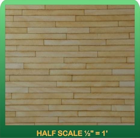 Greenleaf 1/2" Scale Miniature Clapboard Siding Half Scale Dollhouse Accessory - 60 Strips Covers 90 Sq Inches - Natural Wood - 1/2" = 1 Foot - Teen, Young Adult